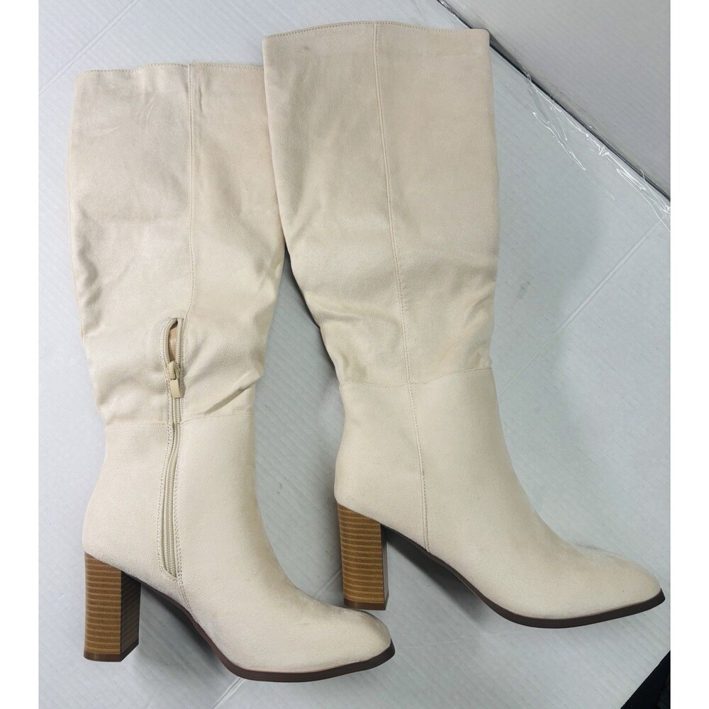 ZBY Boots  Women’s Knee-High Cream Boots Size 8